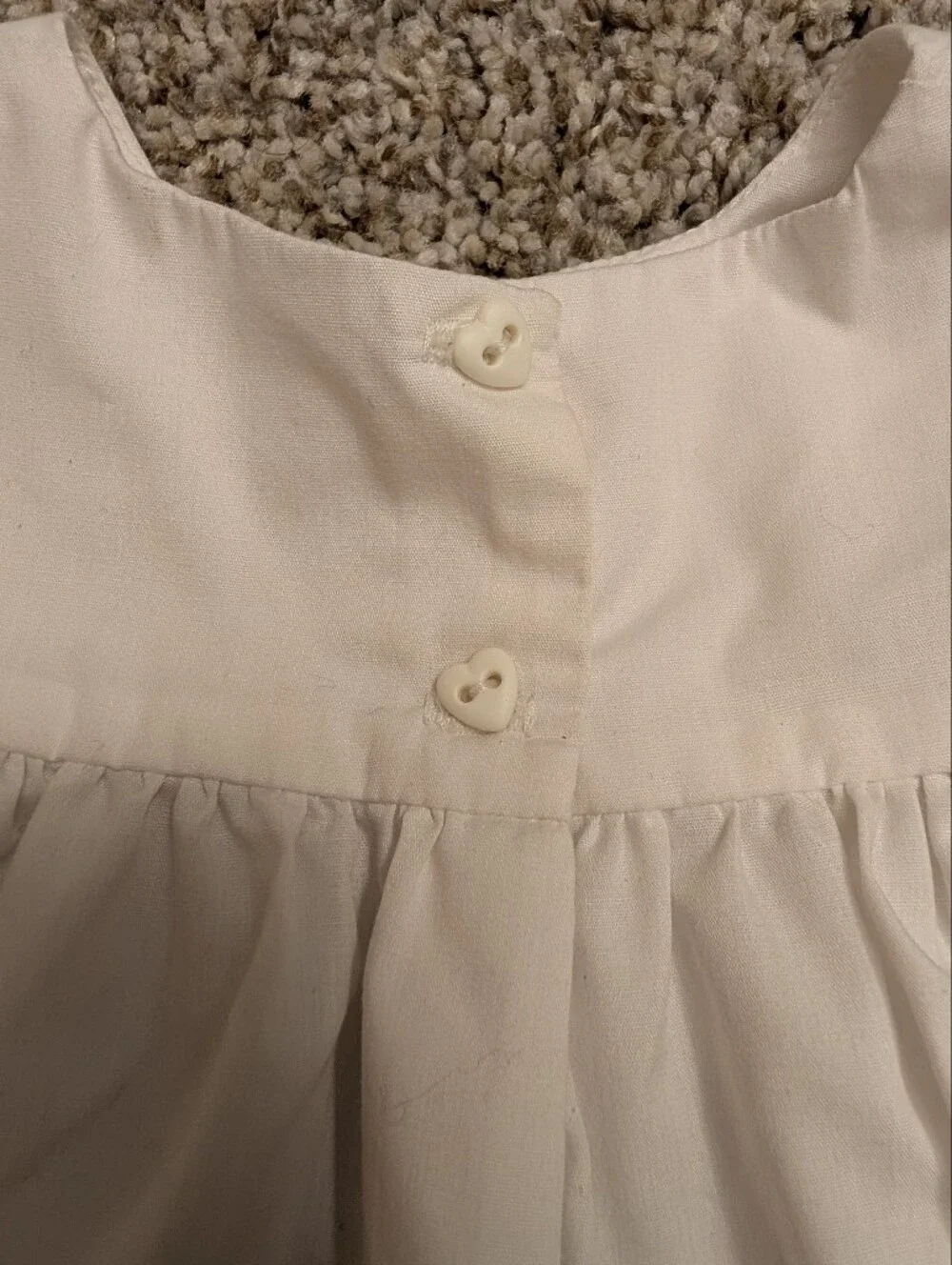White Eyelet Baby Dress with Lavender Ribbon Handmade 6-9mo Formal Event Summer